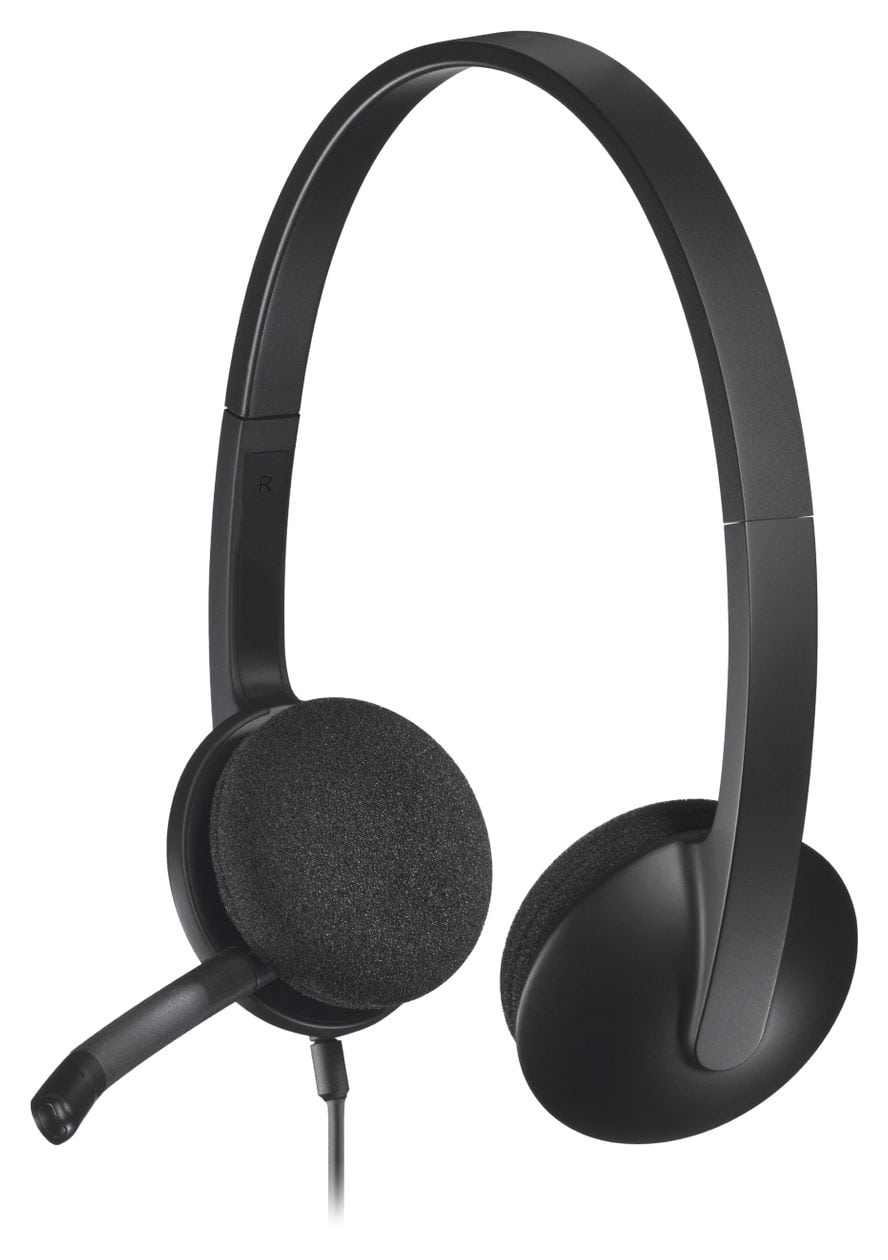 H340 Ohraufliegender Kopfhörer Kabelgebunden USB Typ-A  (Schwarz) 