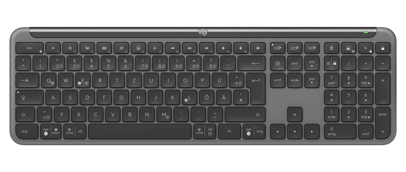 K950 Signature Slim Büro Tastatur RF Wireless + Bluetooth 2.4 GHz  (Graphit) 
