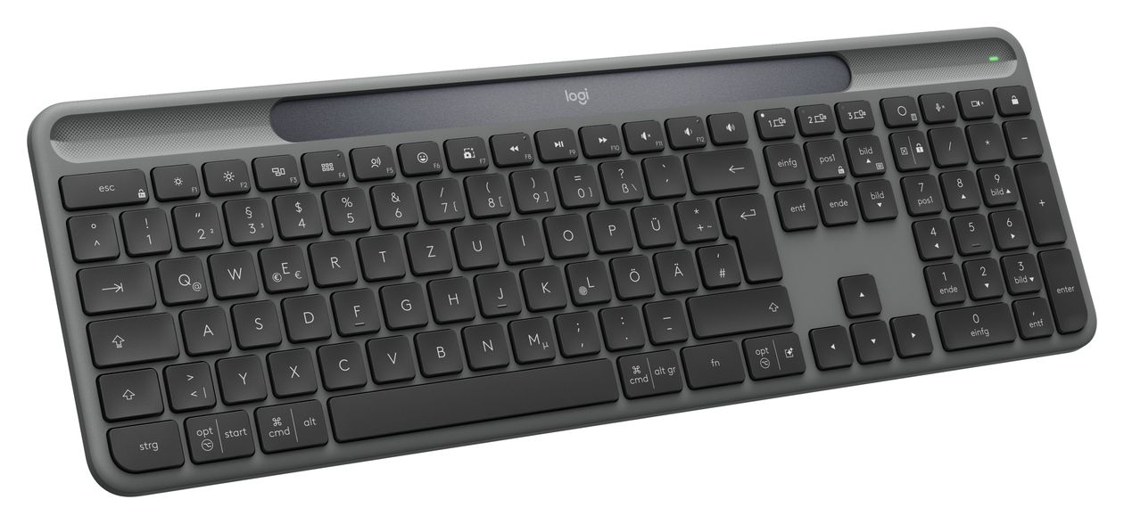 K980 Signature Slim Solar+ Universal Tastatur RF Wireless + Bluetooth 2.4 GHz  (Graphit) 