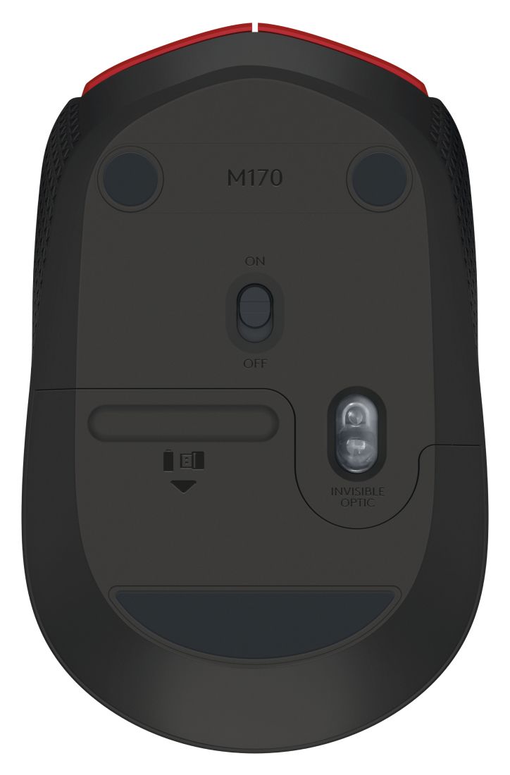 M171 1000 DPI Büro Maus Optisch  (Schwarz, Rot) 