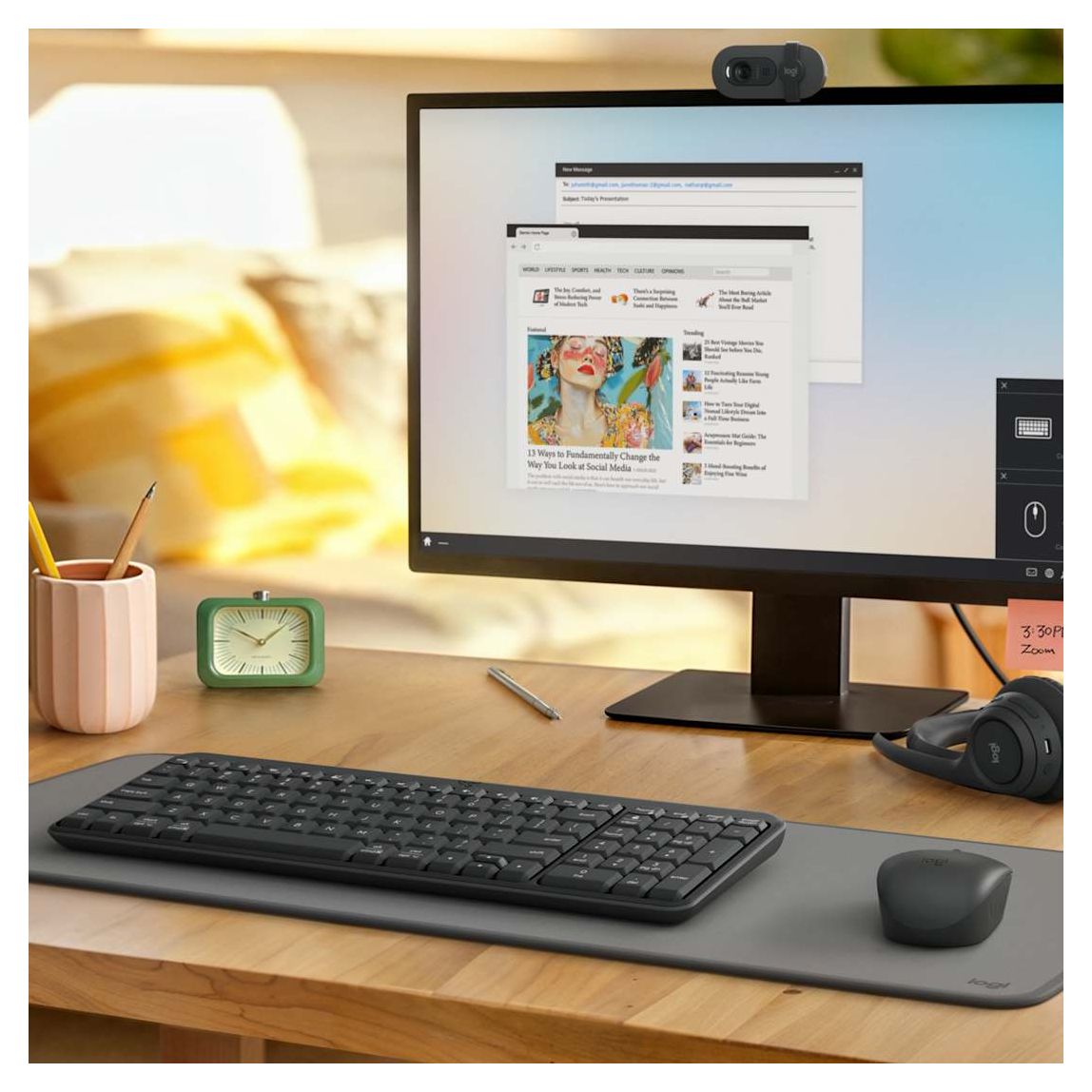 MK250 Compact Bluetooth Wireless Combo Universal Tastatur RF Wireless + Bluetooth 2.4 GHz  (Graphit) 