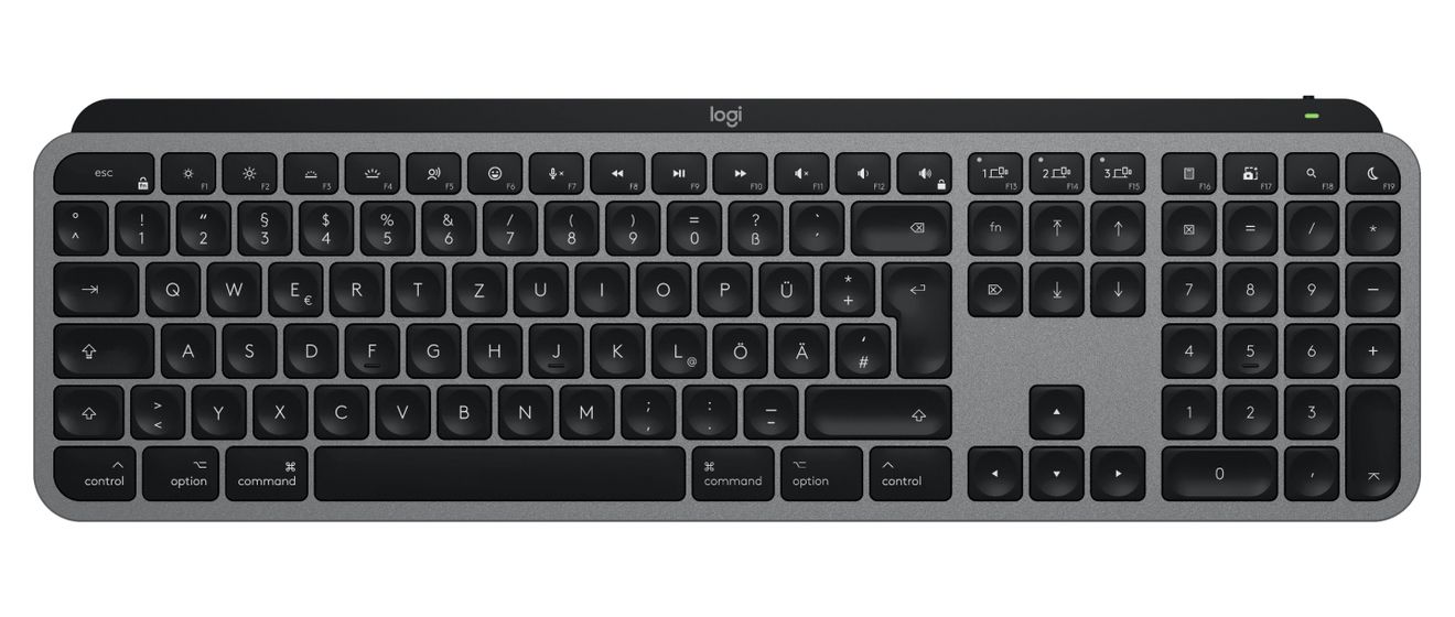 MX Keys S for Mac LED Büro Tastatur Bluetooth 2.4 GHz  (Grau) 