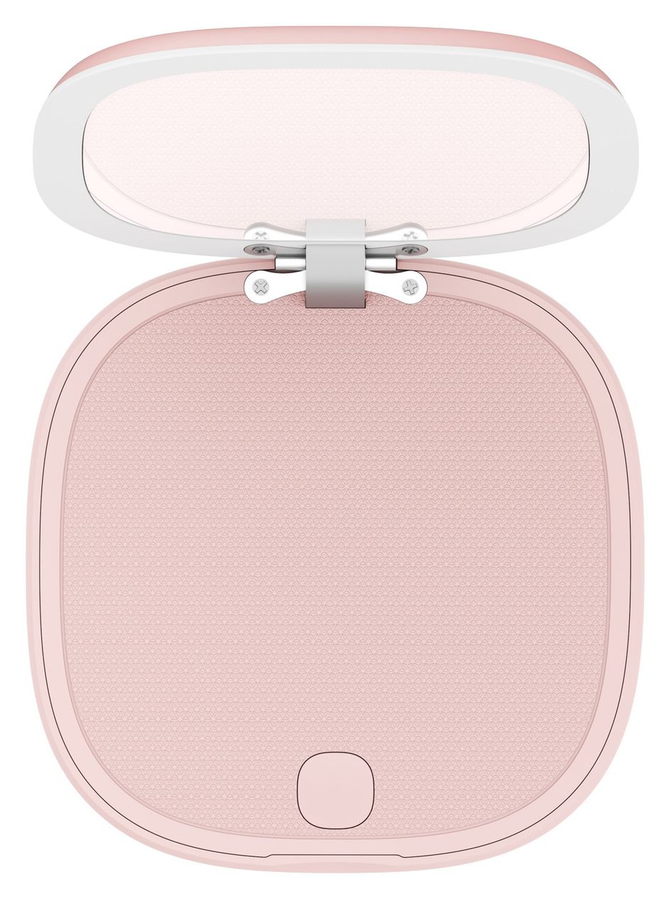 Schminkspiegel mit 4000 mAh Powerbank USB Typ-C Kabelloses Laden  (Rose) 
