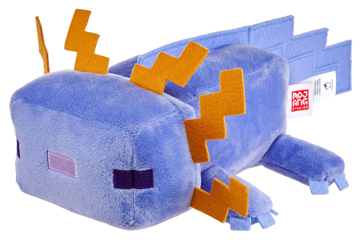 Minecraft weiches Spielzeug blaues Axolotl, ca. 20 cm große weiche Sammelfigur, vom Videospiel inspirierter Charakter 