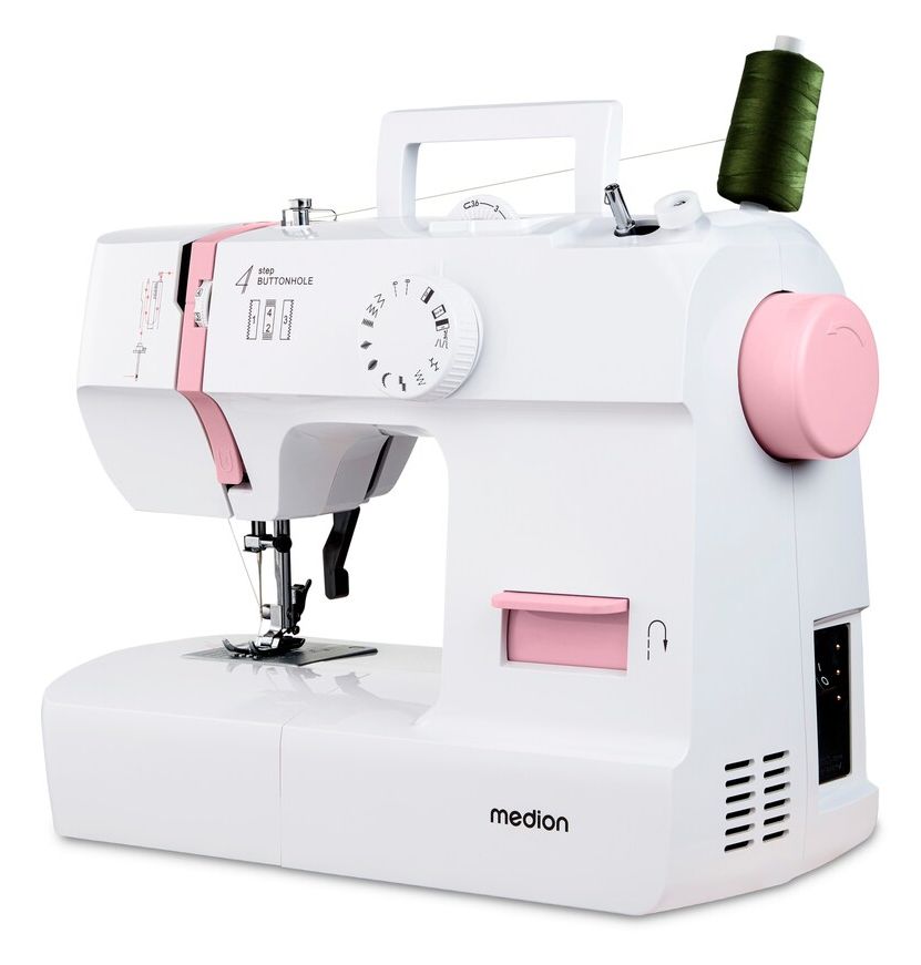 LIFE Nähmaschine SM70 (MD 11179) 12 verschiedene Stickmuster, 4 Schritte Knoploch, einstellbare Stichlänge, 70 Watt Motorleistung 