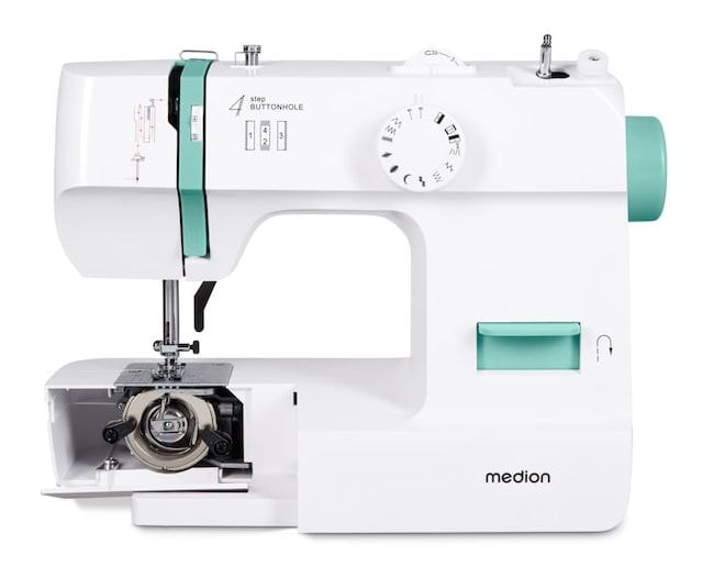 LIFE Nähmaschine SM70 (MD 11179) 12 verschiedene Stickmuster, 4-Stufen-Knopfloch, einstellbare Stichlänge, 70-Watt-Motorleistung 