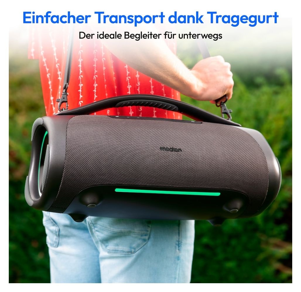 Life P61768 100 W Bluetooth Lautsprecher IPX7 Laufzeit bis 30 h  (Grau) 