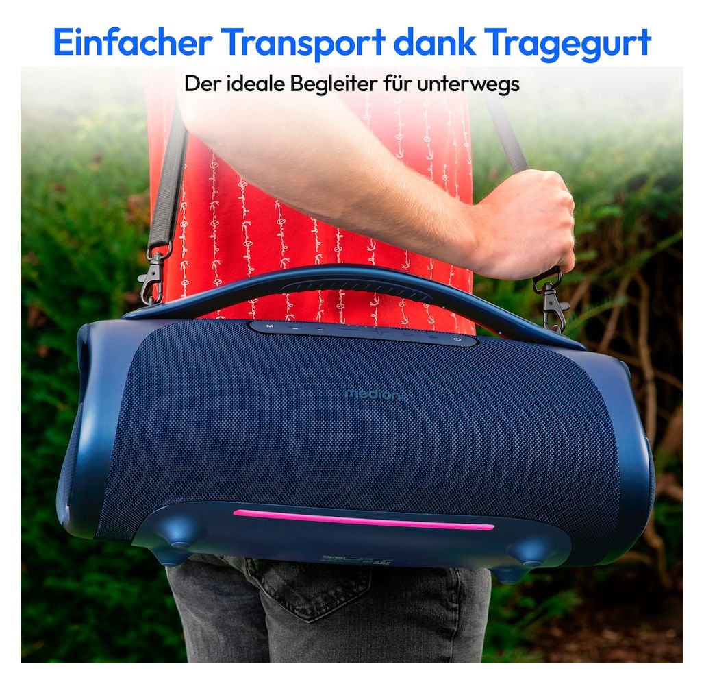 Life P61768 100 W Bluetooth Lautsprecher IPX7 Laufzeit bis 30 h  (Blau) 
