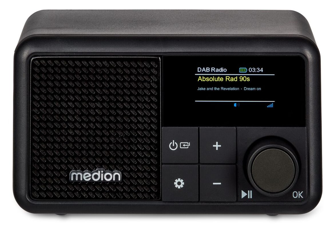 Life S66822 Bluetooth DAB+, UKW Radio Tragbar IPX1  (Schwarz) 