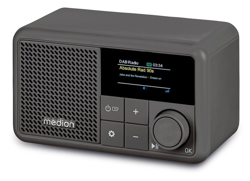 Life S66822 Bluetooth DAB+, UKW Radio Tragbar IPX1  (Grau) 