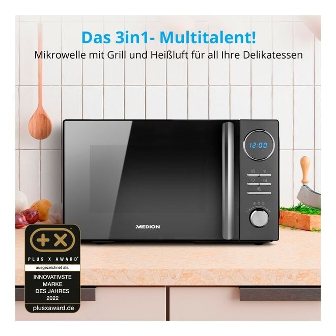 MD11493 Freistehende Mikrowelle 900 W Größe: mittel 5 Stufen Grill  (Schwarz) 