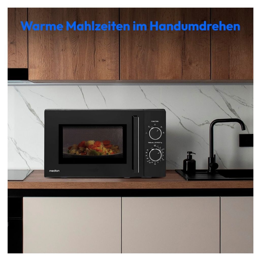 MD12011 Freistehende Mikrowelle 800 W Größe: klein 5 Stufen  (Schwarz) 