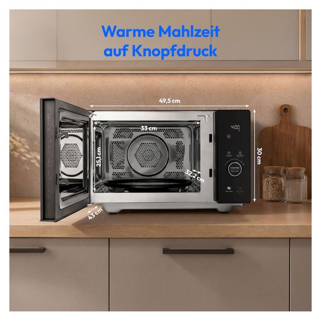 MD12041 Freistehende Mikrowelle 900 W Größe: mittel 10 Stufen Grill  (Schwarz) 