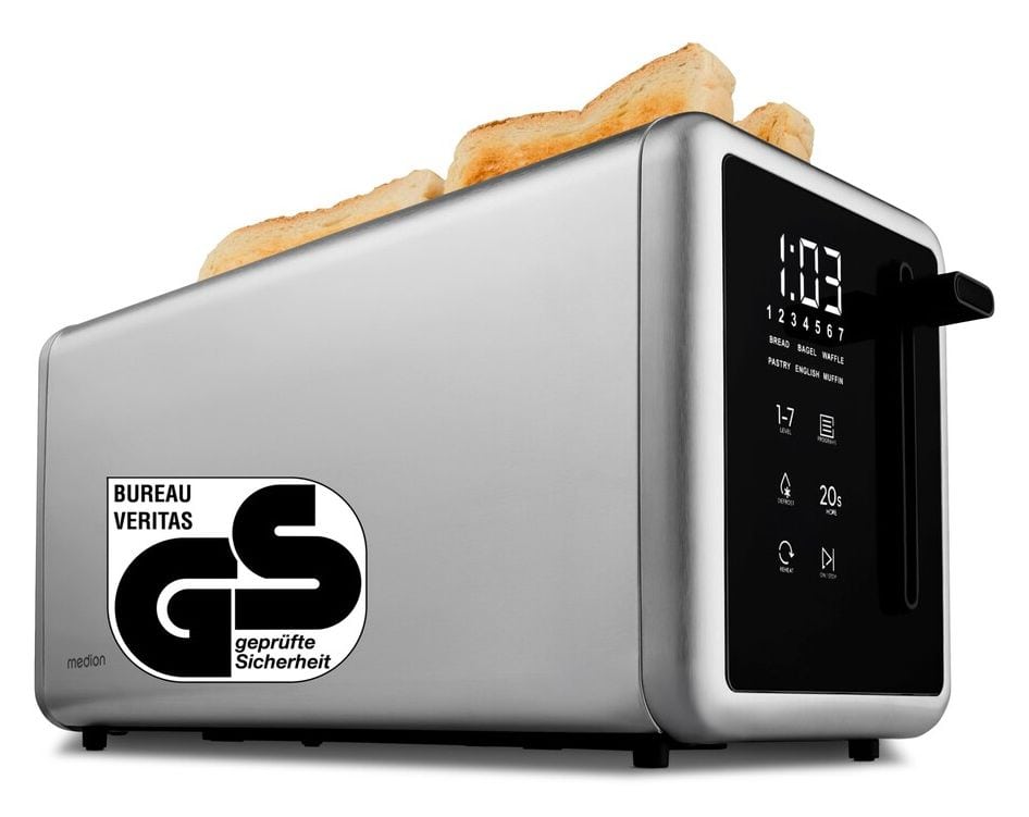 MD12103 Toaster 1450 W 4 Scheibe(n) 7 Stufen  (Silber) 
