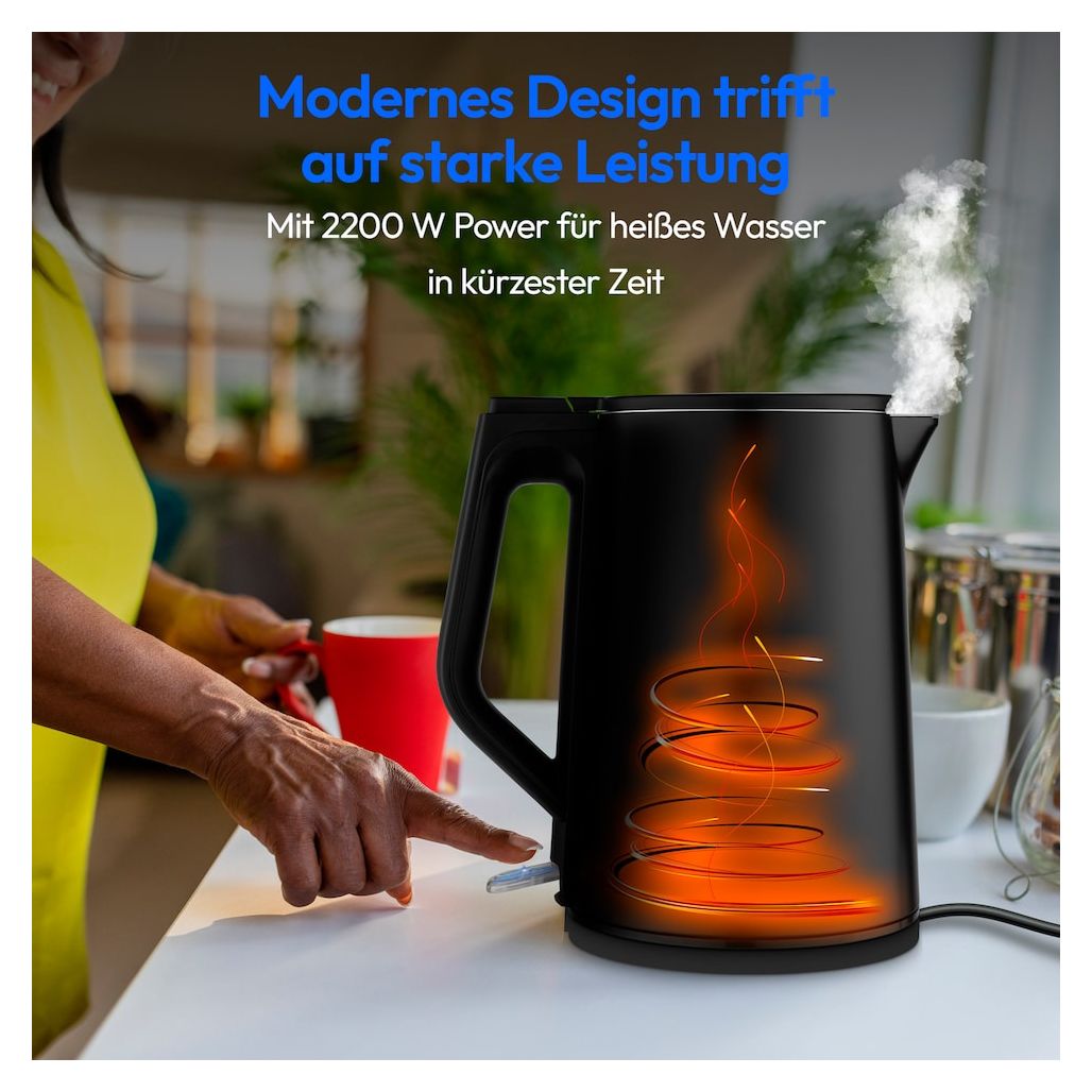 MD12105 1,5 l Wasserkocher 2200 W  (Schwarz) 