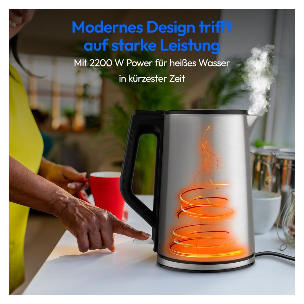 MD12105 1,5 l Wasserkocher 2200 W  (Edelstahl) 
