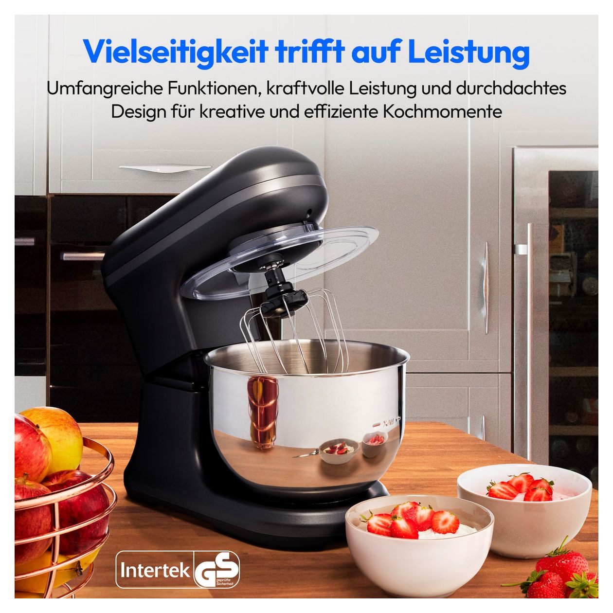 MD18420 1200 W Küchenmaschine 5 l  (Edelstahl/Schwarz) 