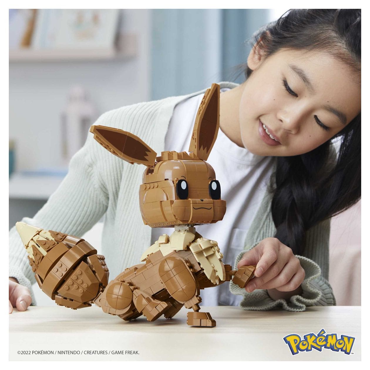 Pokemon Jumbo Evoli Bauset 824 Teile  (Beige/Braun) 