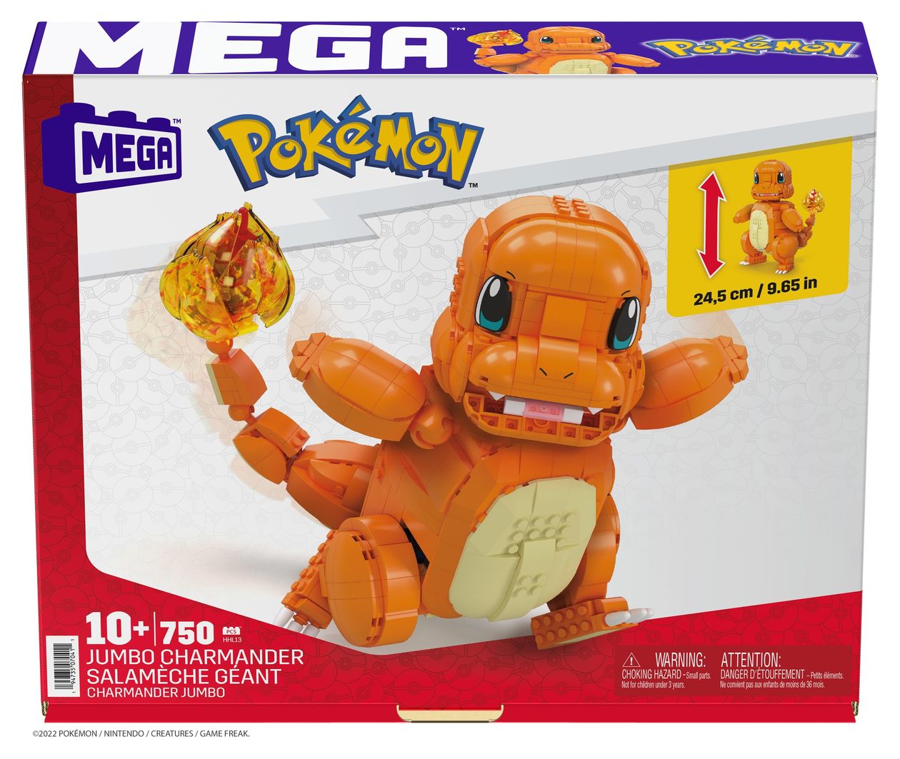 Pokemon Jumbo Glumanda Bauset 750 Teile  (Orange) 