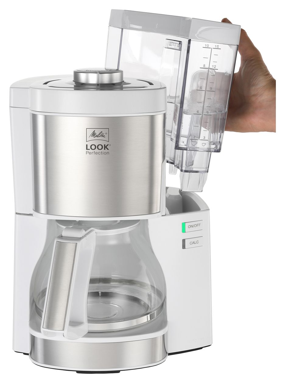 1025-05 15 Tassen Filterkaffeemaschine  (Silber, Weiß) 