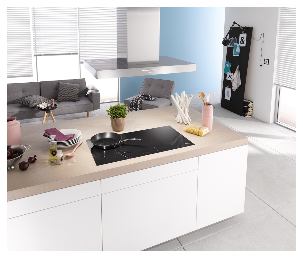 DA4208D Puristic Plus Abluft/Umluft Dunstabzugshaube/Esse Insel 90 cm (Edelstahl) 