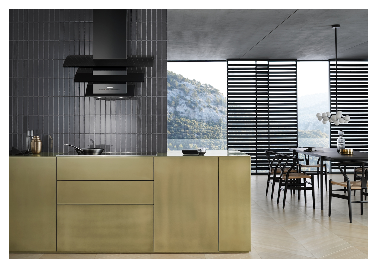 DA7198W Triple Abluft/Umluft Dunstabzugshaube/Esse Wand 88 cm (Schwarz) 