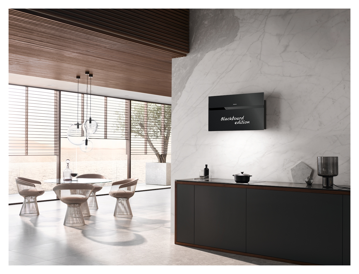 DA9299W Abluft/Umluft Dunstabzugshaube/Esse Wand 88 cm (Schwarz) 