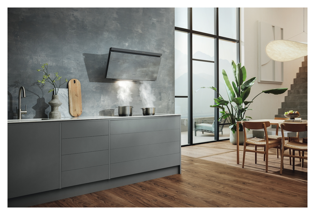 DAH 970 Sienna Abluft/Umluft Dunstabzugshaube/Esse Wand 90 cm (Grau) 