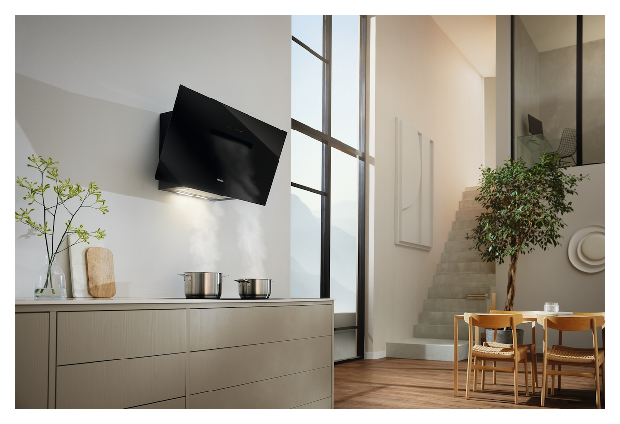 DAH1950 Active Abluft/Umluft Dunstabzugshaube/Esse Wand 90 cm (Schwarz) 