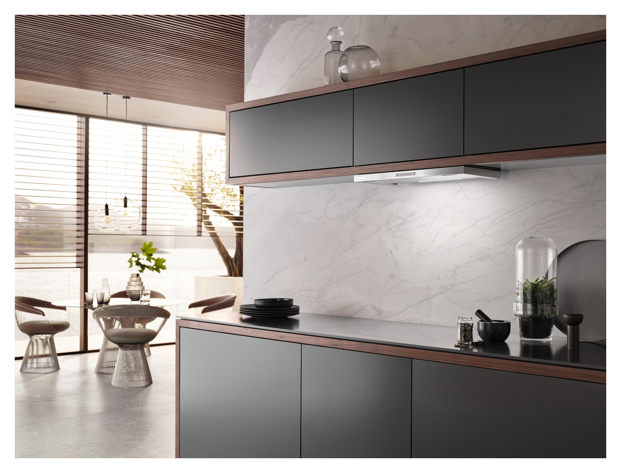 DAS2620 Abluft/Umluft Dunstabzugshaube/Esse Unterbau 60 cm (Grau) 