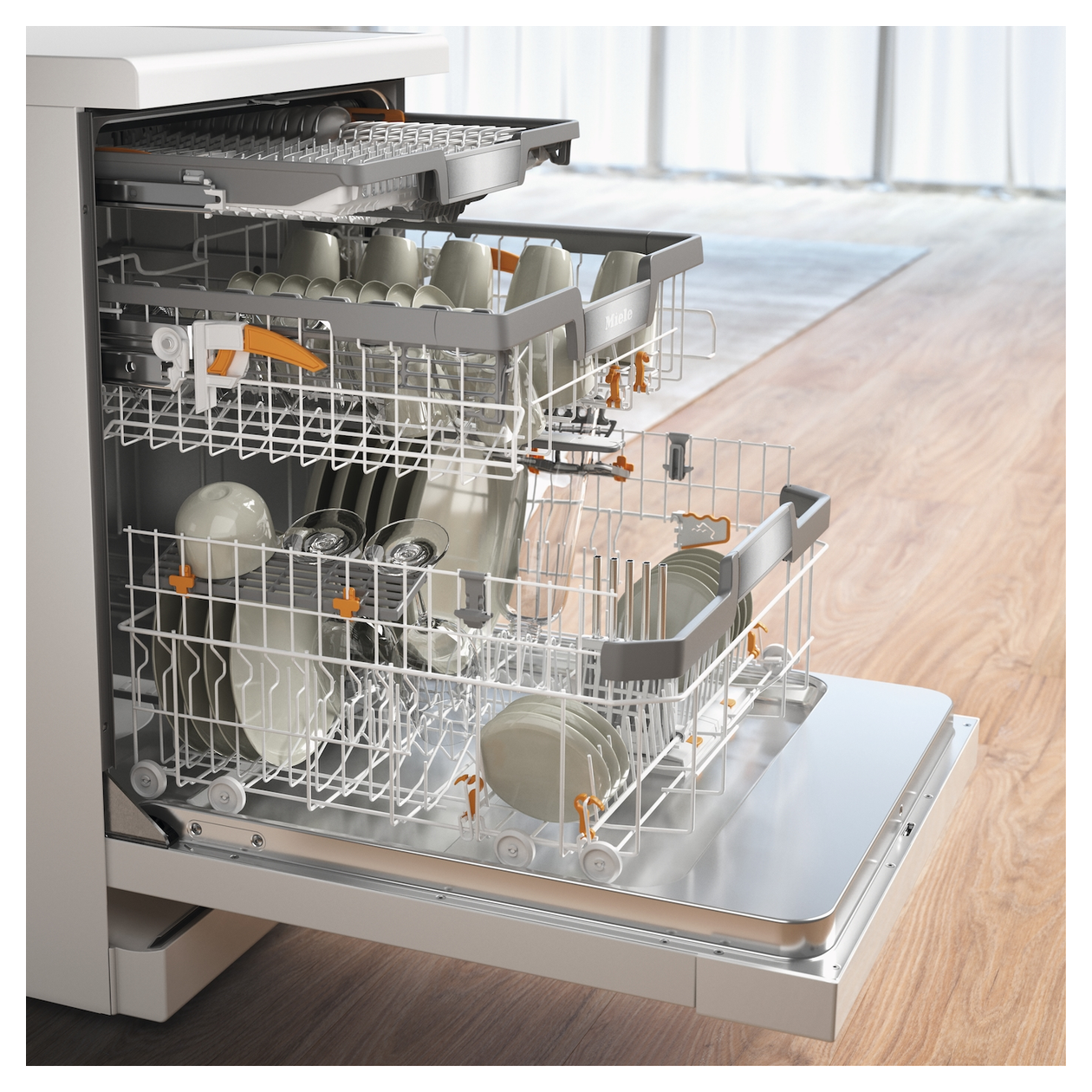 G7233SC E 60 cm Geschirrspüler freistehend Leise 14 Maßgedecke Wärmetauscher & Auto Open 