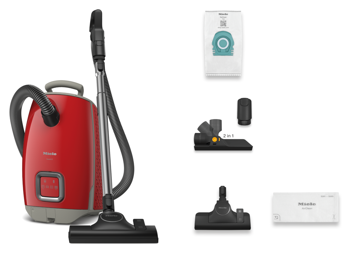 Guard L1 Red Pulse Bodenstaubsauger mit Staubbeutel 890 W Miele AirClean  (Grau, Rot) 
