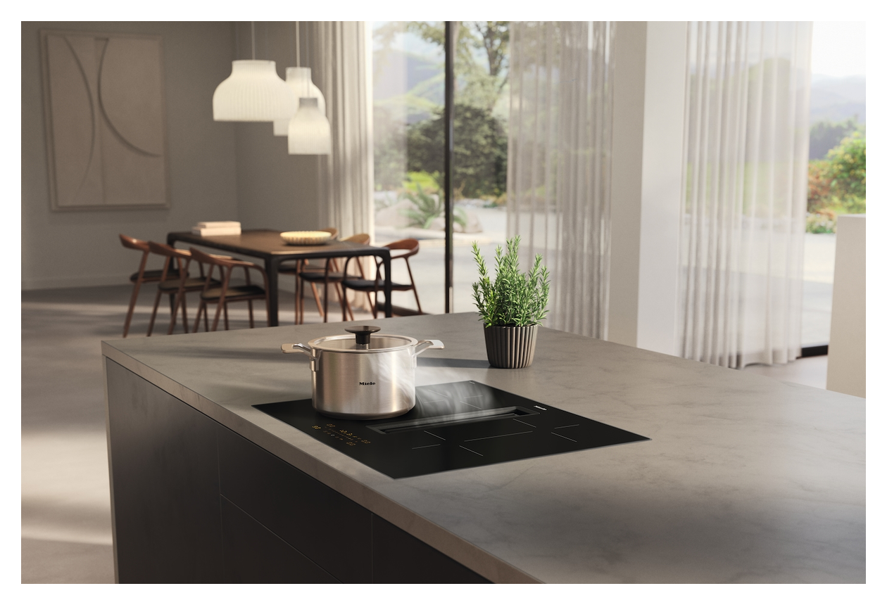 KMDA 5649 FL MattFinish 60 cm Induktionskochfeld 4 Kochzonen mit integriertem Dunstabzug 