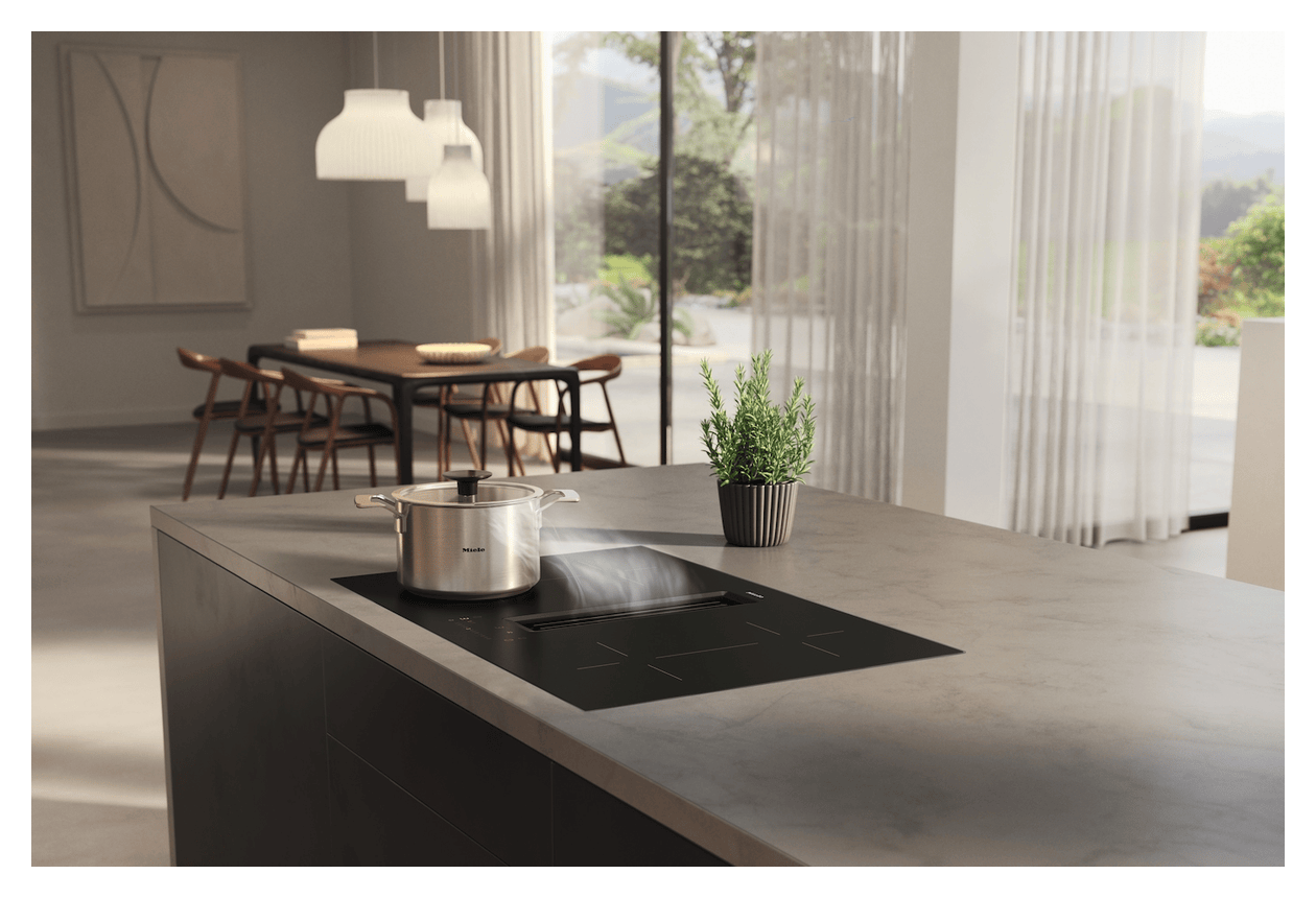 KMDA 7473-1 FL Silence MattFinish 80 cm Induktionskochfeld 4 Kochzonen mit integriertem Dunstabzug 