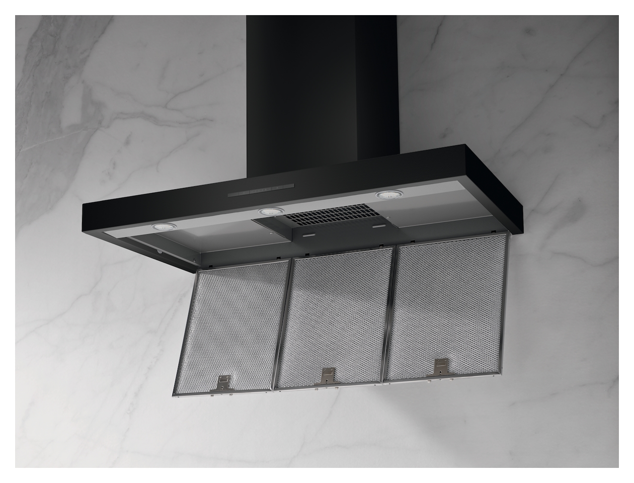 PUR98W Abluft/Umluft Dunstabzugshaube/Esse Wand 90 cm (Schwarz) 