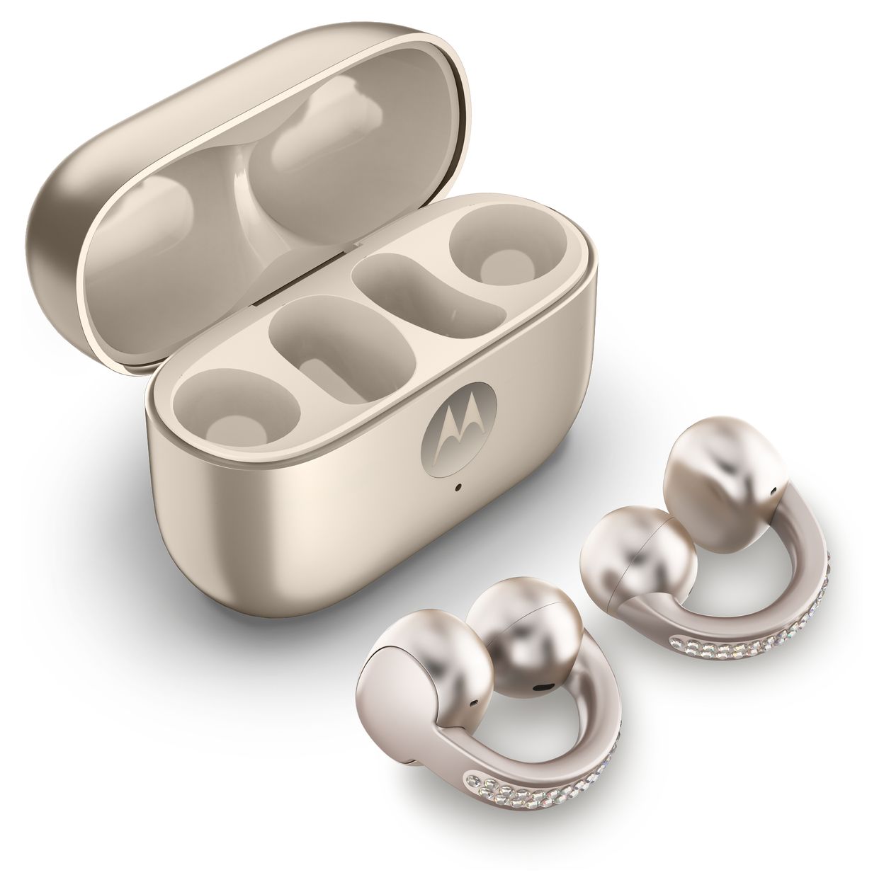 Moto Buds Loop In-Ear Bluetooth Kopfhörer kabellos 8 h Laufzeit  (Beige) 