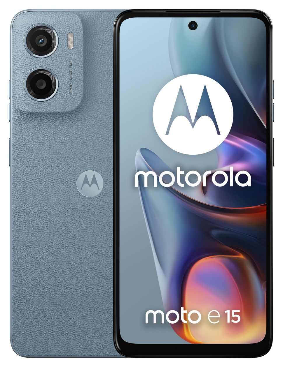 Moto E15 64 GB 4G Smartphone 16,9 cm (6.67 Zoll) 2,0 GHz Android 32 MP Einzelne Kamera Kamera Dual Sim WiFi 5  (Blau) 