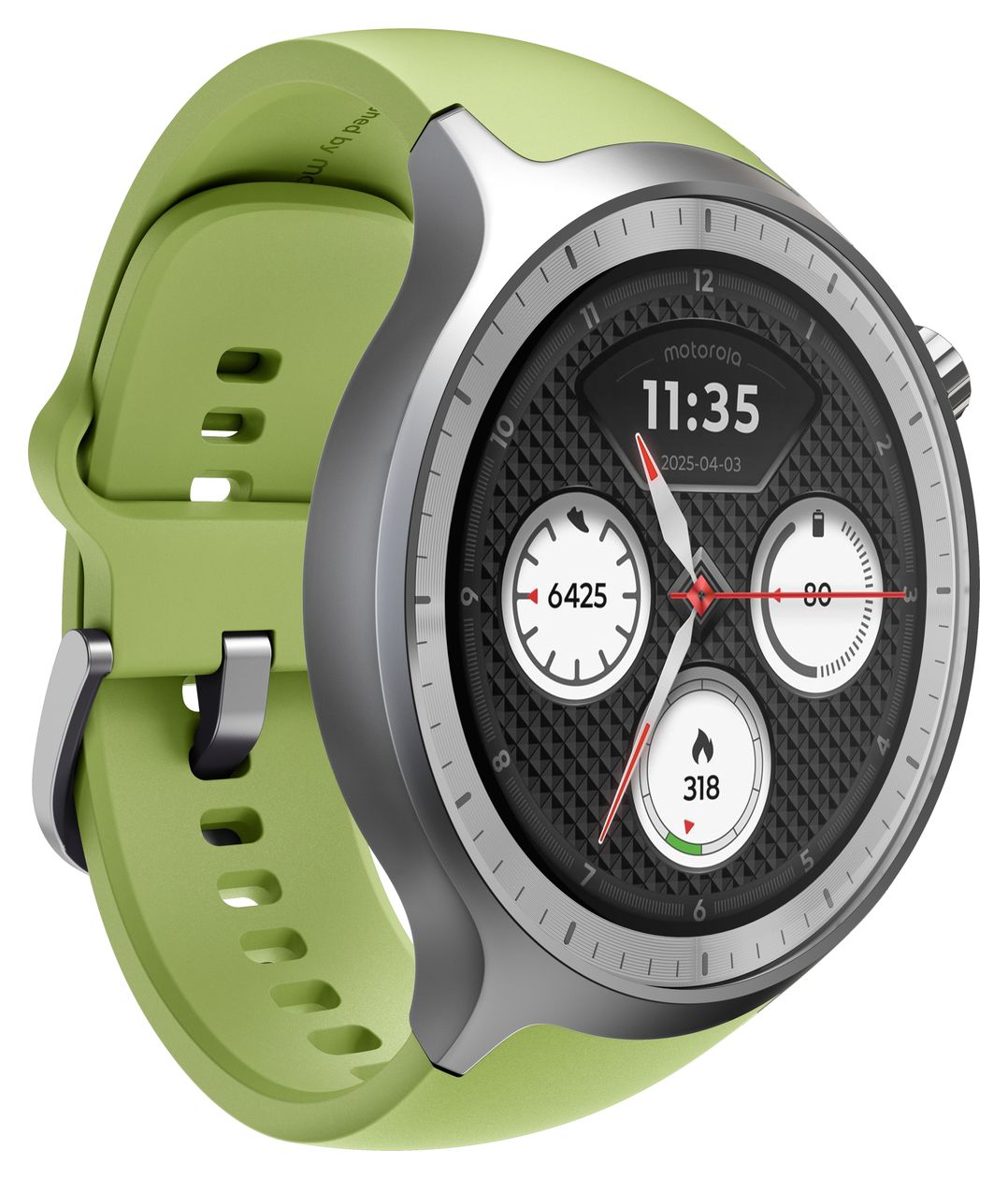 Moto Watch Digital 47 mm Smartwatch Rund IP68  (Silber) 