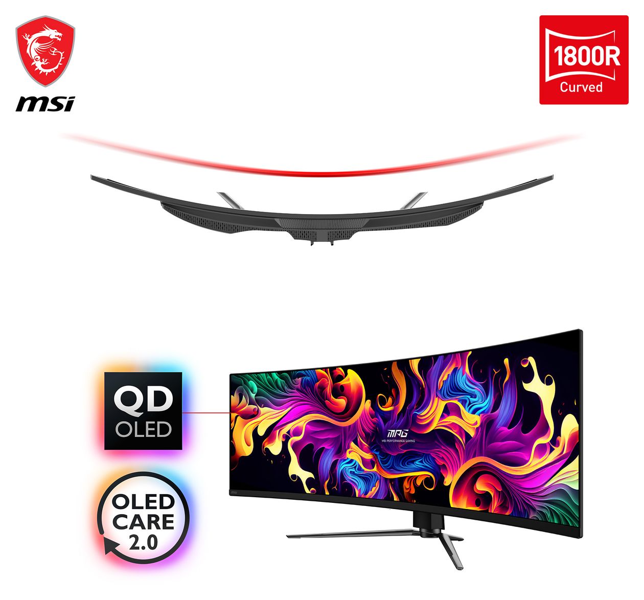 MPG 491CQPDE QD-OLED Quad HD Monitor 124,5 cm (49 Zoll) 32:9 0,03 ms 250 cd/m²  (Schwarz) 
