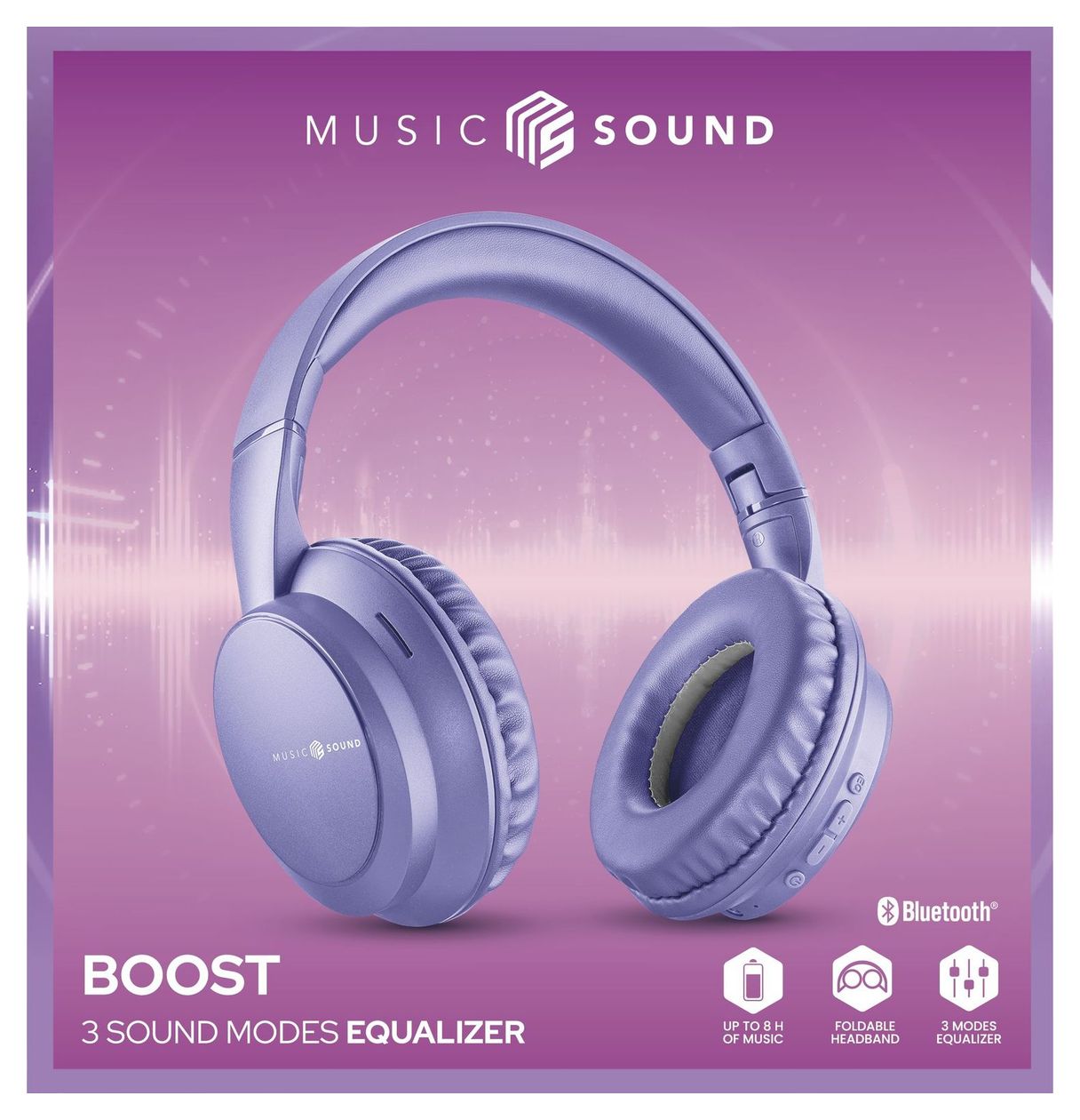 Boost Bluetooth Kopfhörer kabellos  (Violett) 