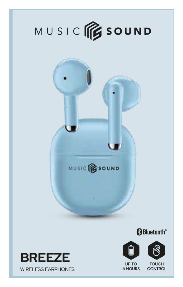 Breeze In-Ear Bluetooth Kopfhörer Kabellos TWS  (Hellblau) 