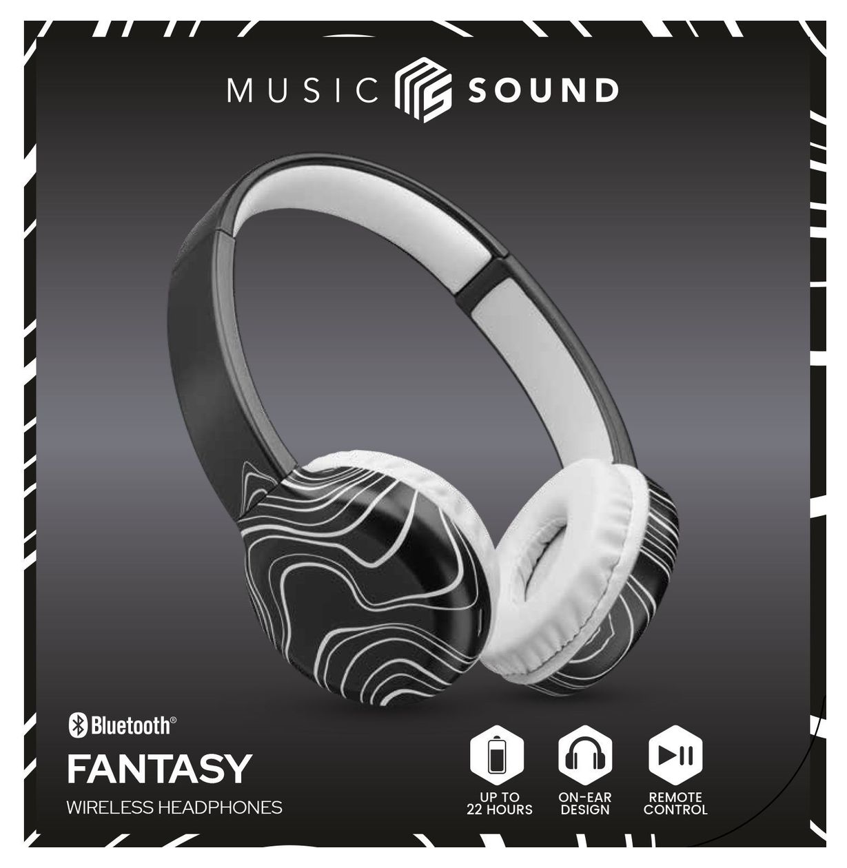 Fantasy Ohraufliegender Bluetooth Kopfhörer kabellos 22 h Laufzeit  (Schwarz) 