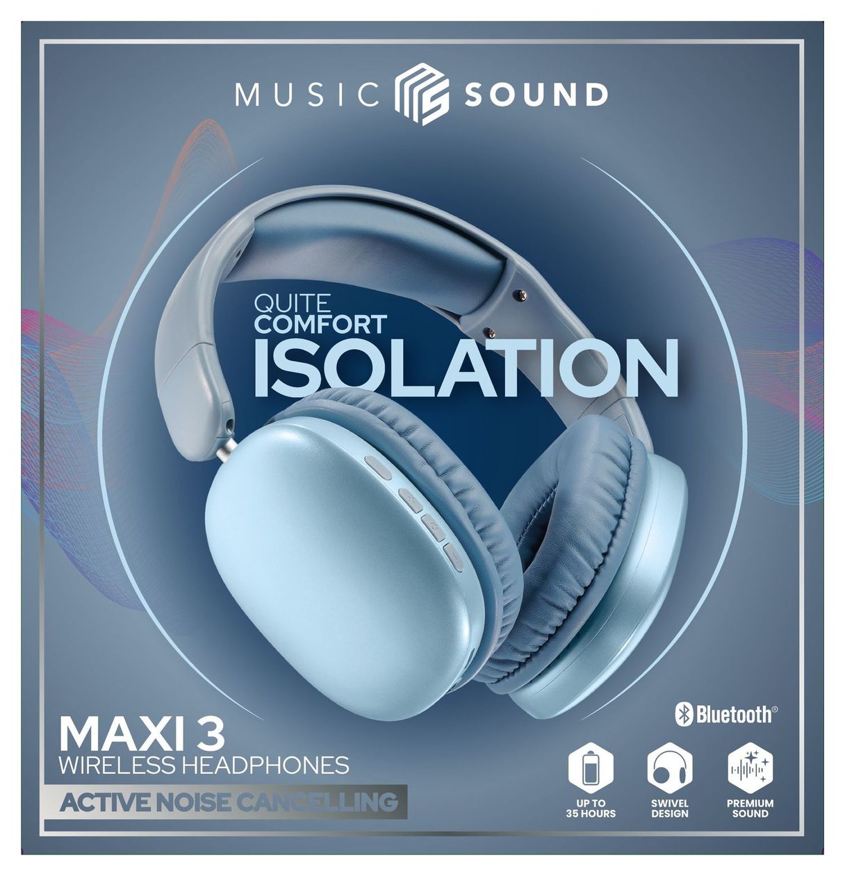 Maxi3 Ohraufliegender Bluetooth Kopfhörer kabellos  (Blau) 