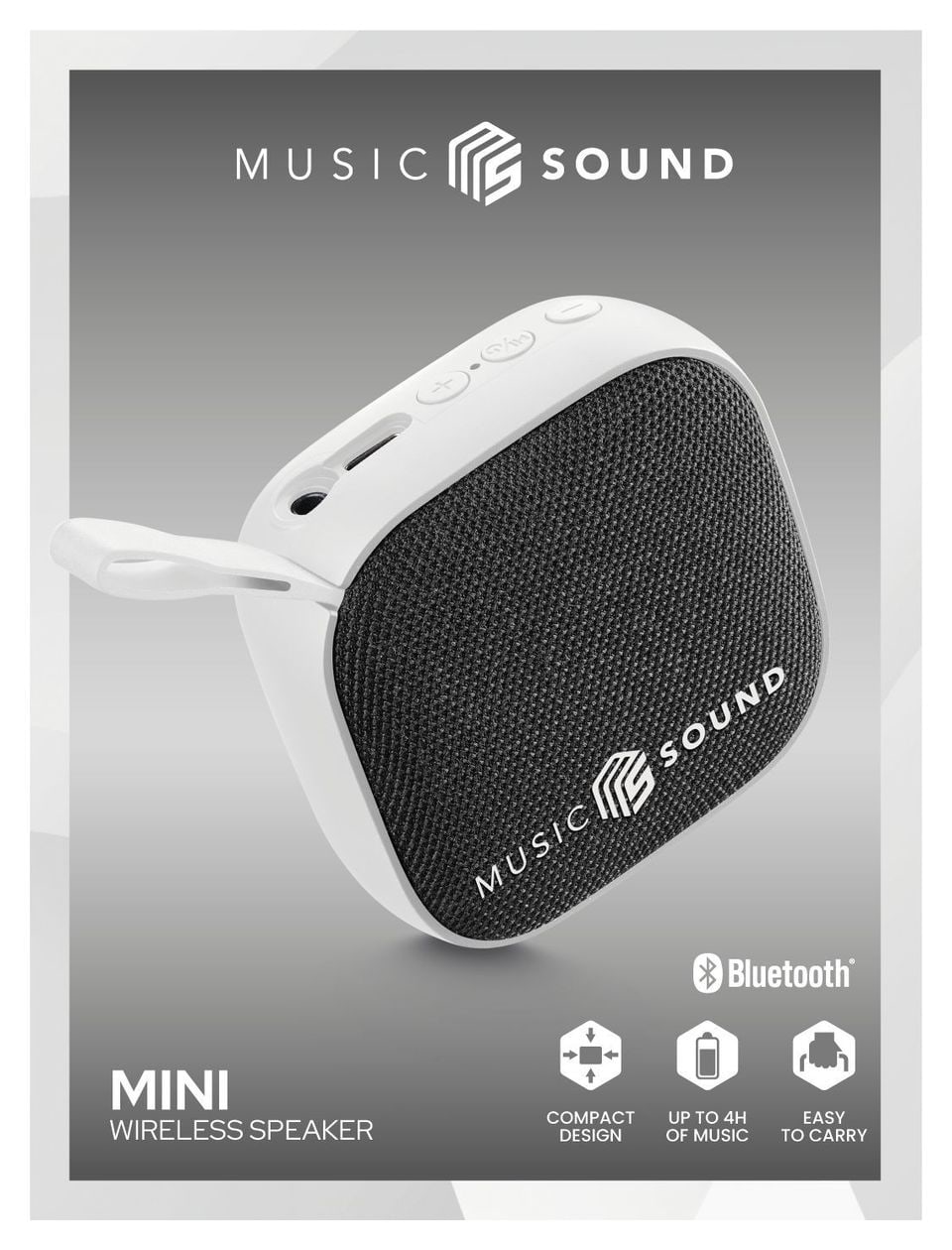 Mini 3 W Bluetooth Lautsprecher Laufzeit bis 4 h  (Weiß) 