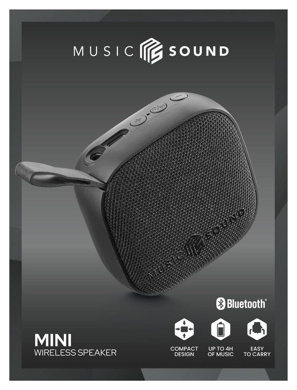 Mini 3 W Bluetooth Lautsprecher Laufzeit bis 4 h  (Schwarz) 