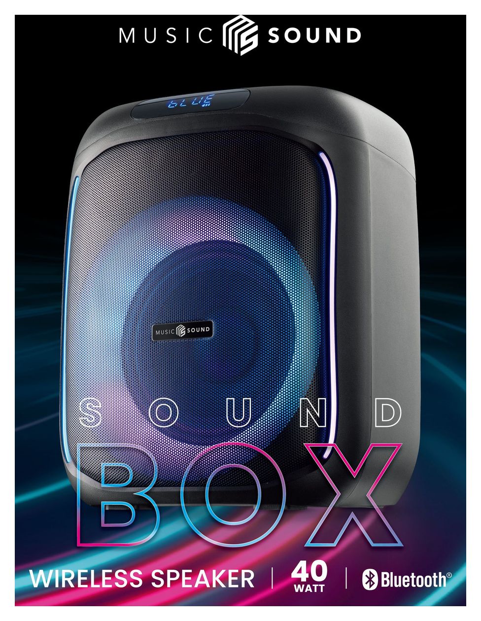 Sound Box Small 40 W Bluetooth Lautsprecher Laufzeit bis 5 h  (Schwarz) 