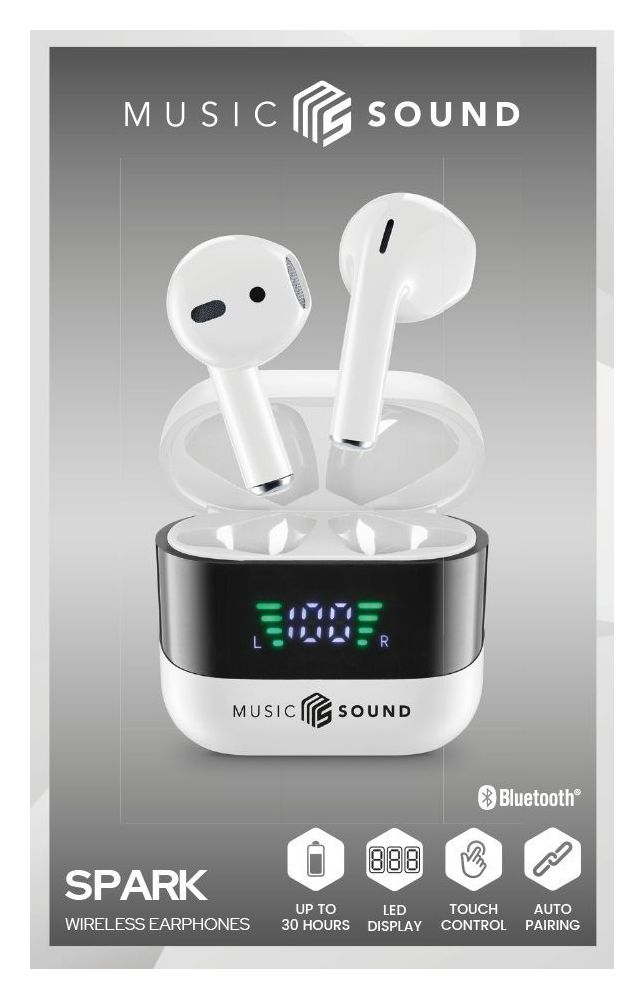 Spark In-Ear Bluetooth Kopfhörer Kabellos TWS 6 h Laufzeit  (Weiß) 