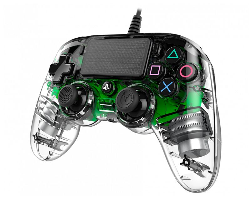 Wired Illuminated Compact Controller Analog / Digital Gamepad PlayStation 4 Kabelgebunden (Grün, Transparent) 