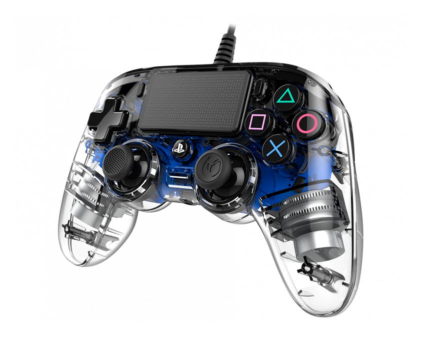 Wired Illuminated Compact Controller Analog / Digital Gamepad für PC, PlayStation 4  (Blau, Transparent) 