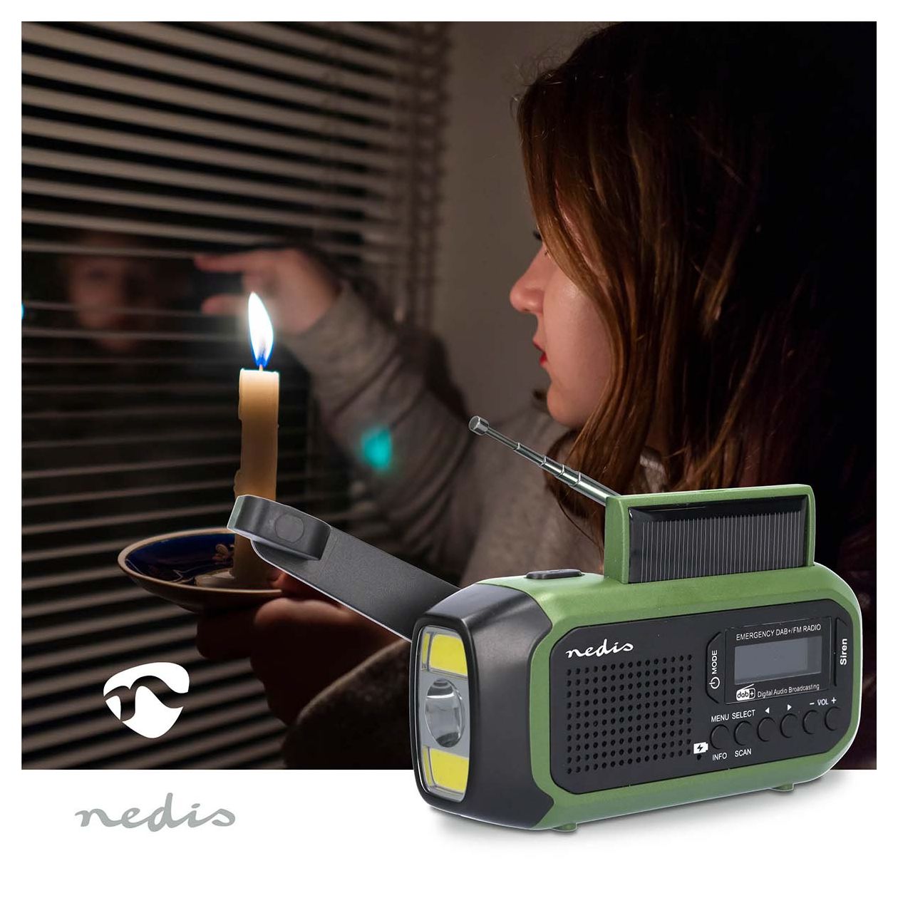 Notfallradio DAB+, FM Radio Tragbar  (Schwarz, Grün) 